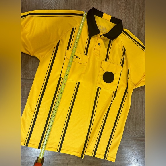 Score AL Soccer REFEREE JERSEY Shirt Yellow & Black Short Sleeve Size: L Men’s - Picture 8 of 14